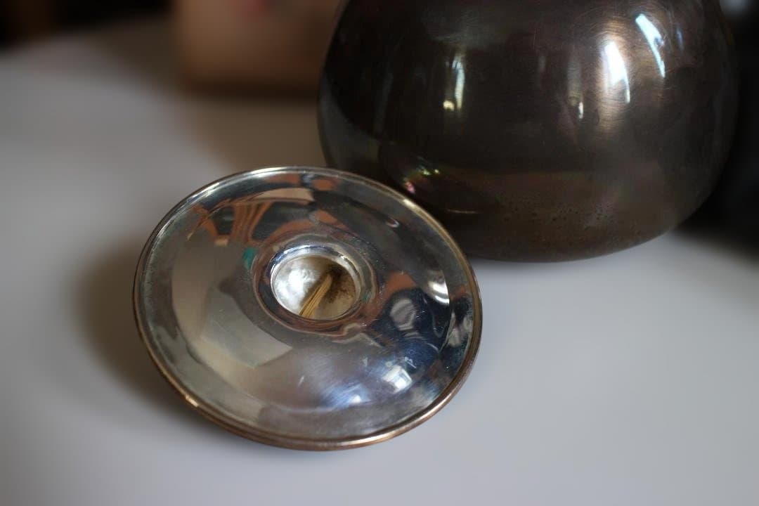 北村静香作　南鐐鉄の釣湯沸　共箱　純銀銀瓶430g　 急須茶道具茶器茶托茶碗茶筒