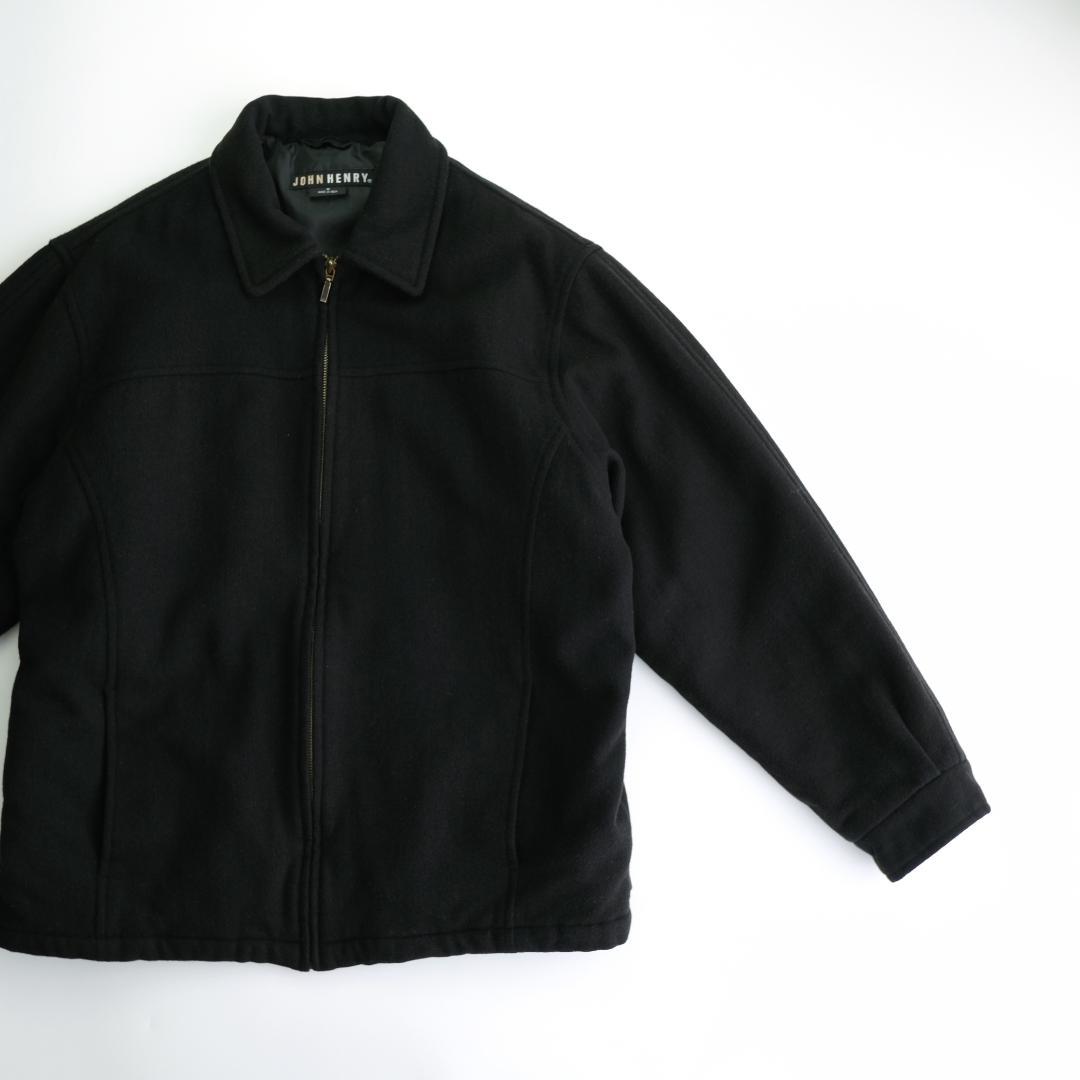JOHN HENRY 中綿入りウールジャケット 黒 ブラック M