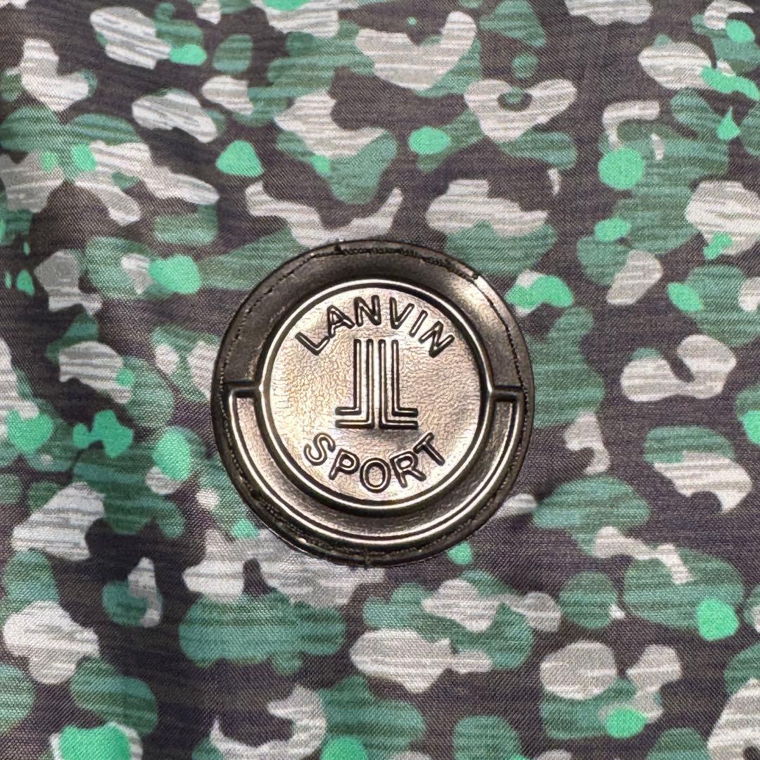 未使用級 ランバンスポール 総柄 フルジップ ダウンジャケット 薄手 ゴルフ