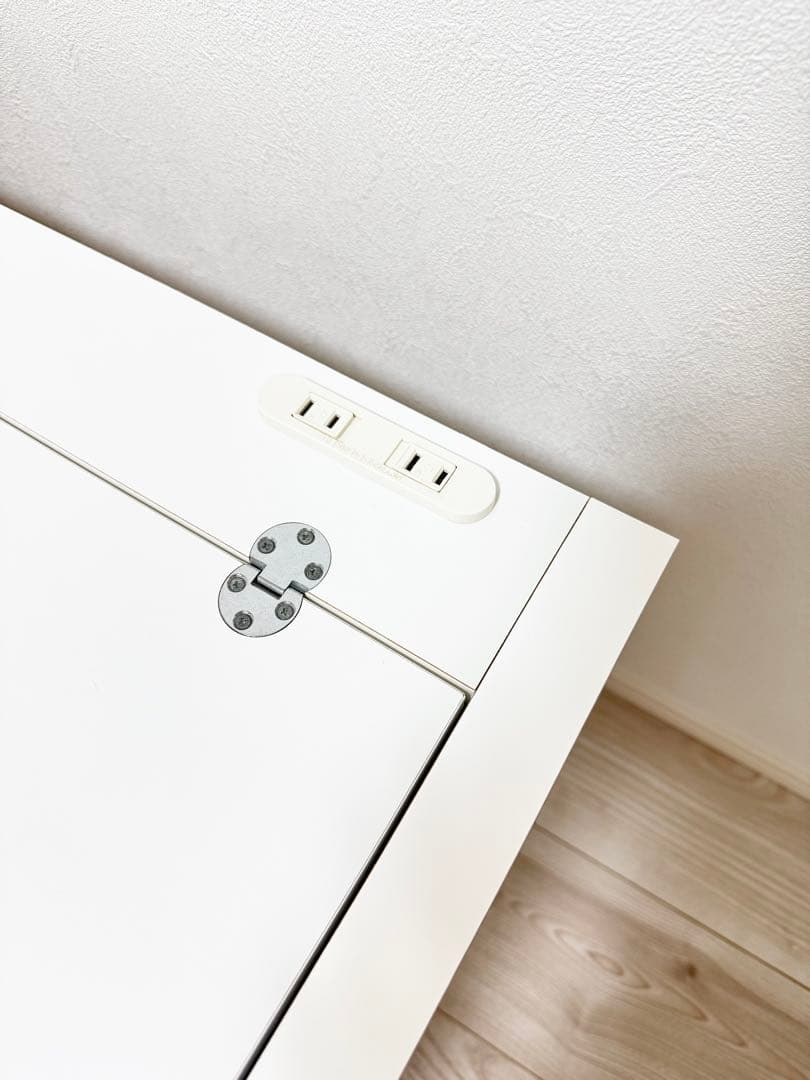 ドレッサーテーブル 鏡台 化粧台 伸縮式 コンセント付き ホワイト