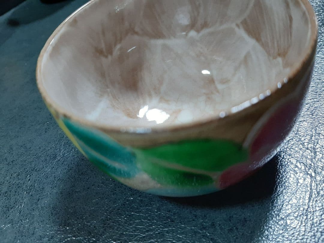 花ワールド 京焼　清水焼　嘉豊窯　椿絵　湯呑み４個