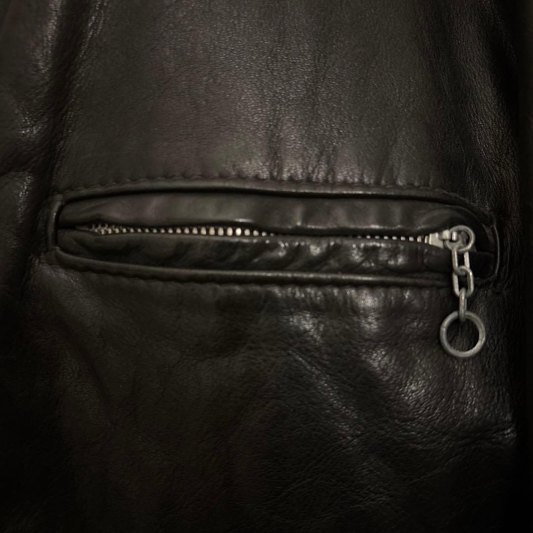 Schott 黒 レザー シングルライダースジャケット