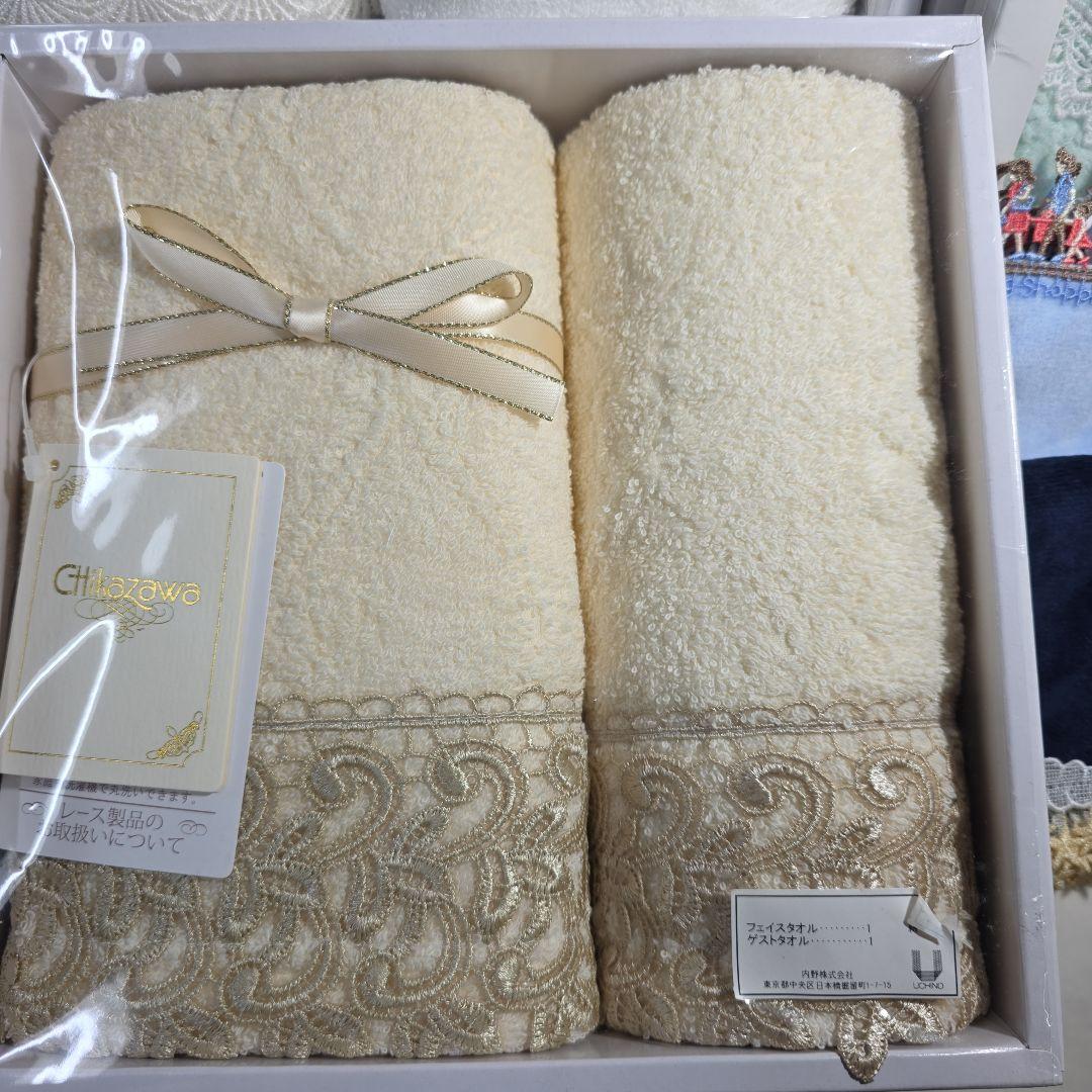 近沢レース店　タオルセット２箱　タオルハンカチ５枚