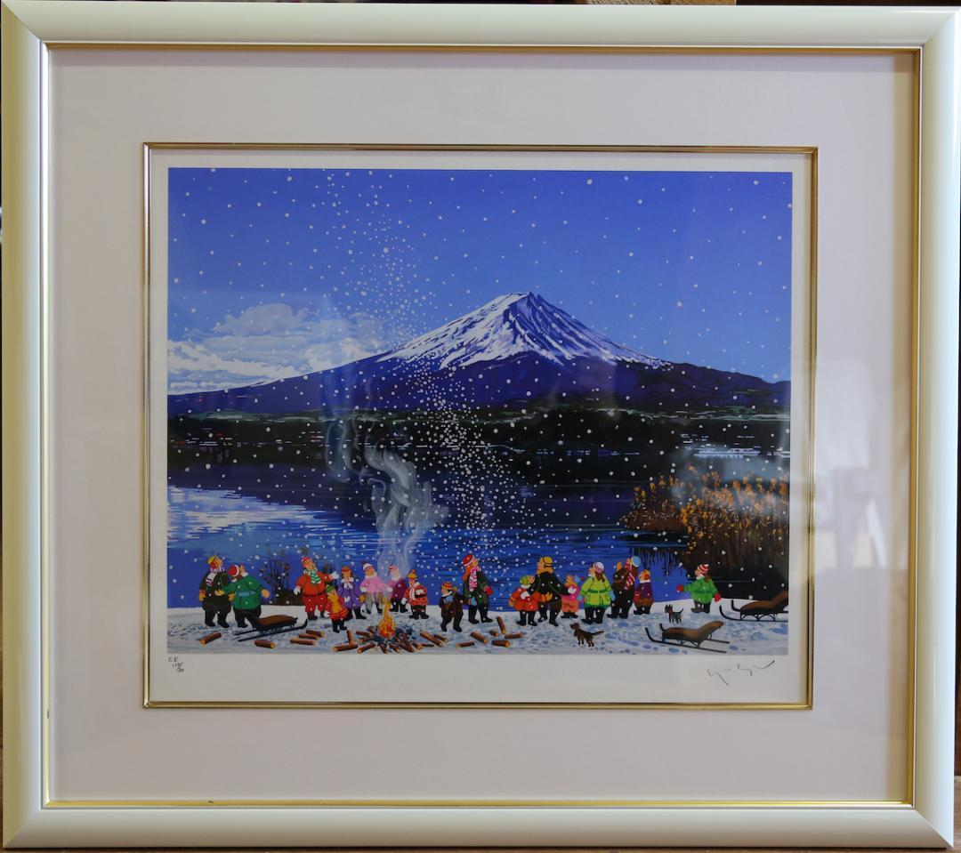 ヒロ・ヤマガタ 『日本のエッセンス 初雪』 シルクスクリーン 直筆サイン