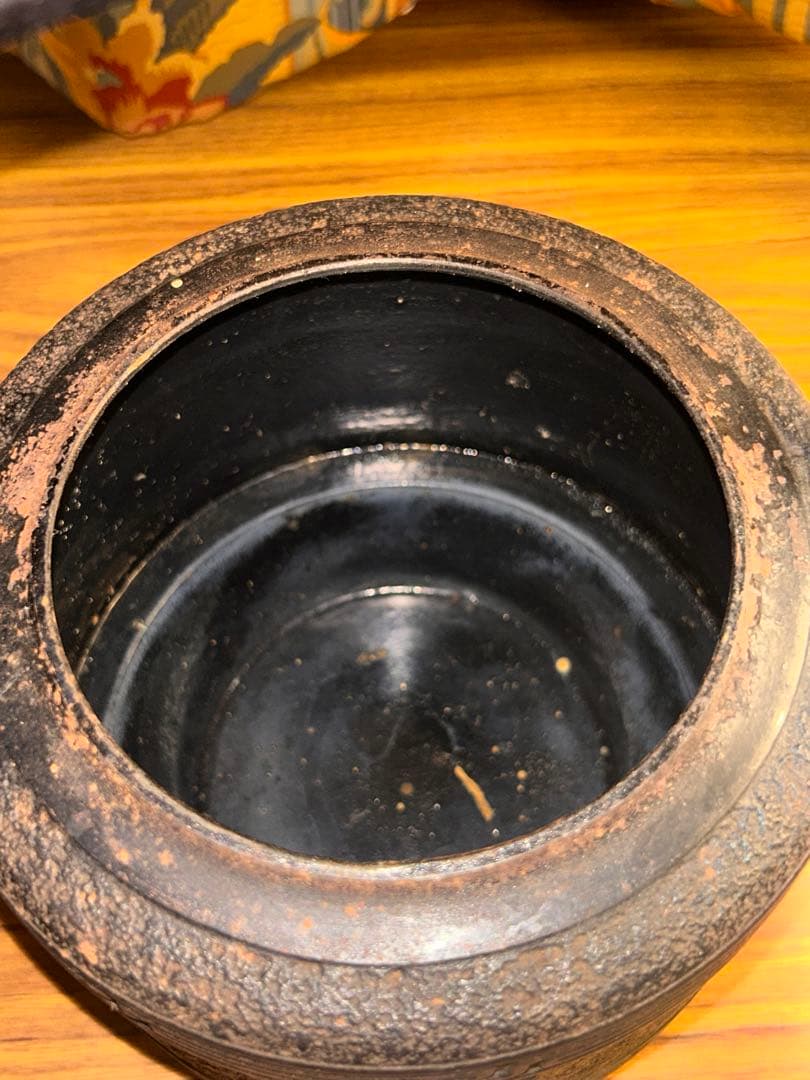 銘 南部鉄器 岩鋳 松の実摘み 寿 鉄瓶 記念日寄贈名あり　茶道具 骨董　当時物