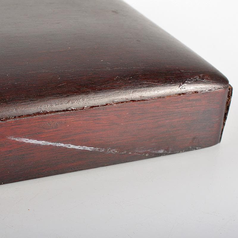 中国　書道具　花瓶刻　端渓硯　唐木箱付　C　6184