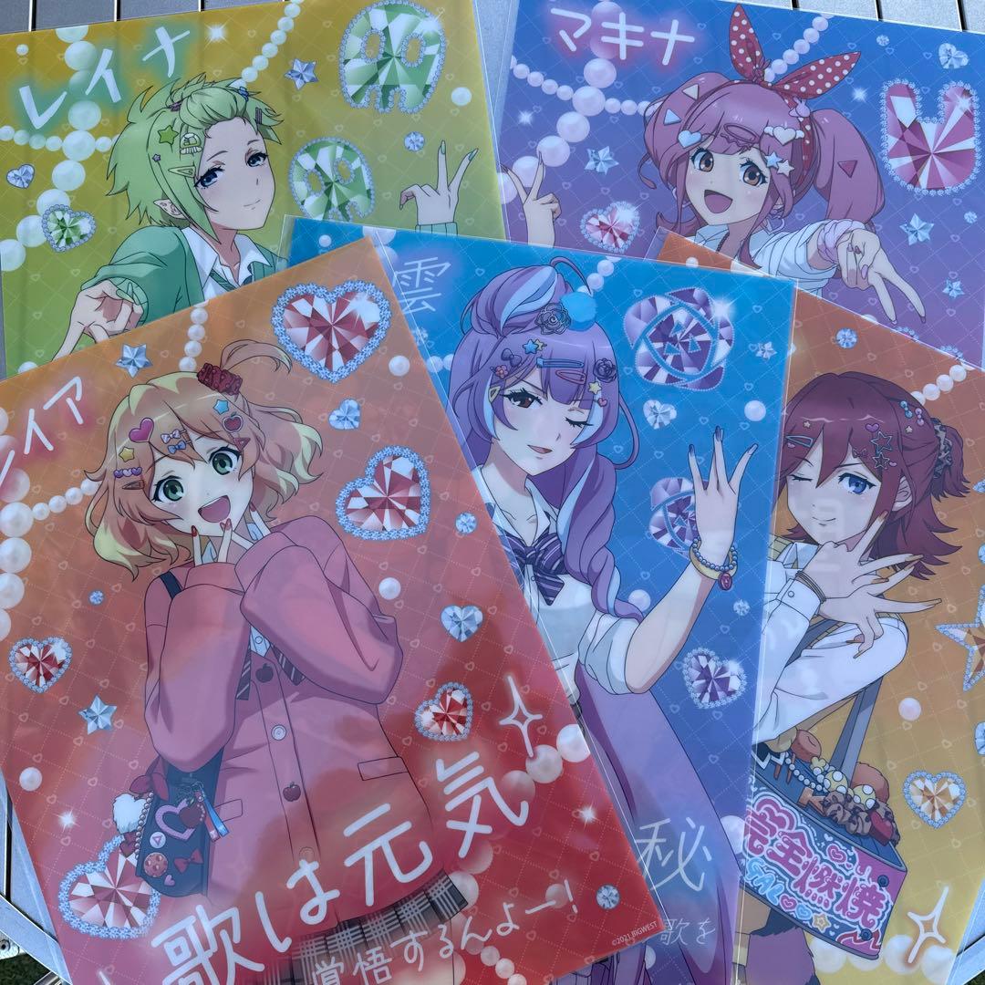 マクロスΔ 池袋デルタ学園 A3 クリアポスター ワルキューレ 5人 セット