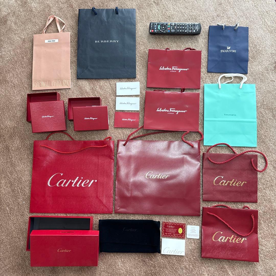 Cartier ティファニー　バーバリー　フェラガモ等ショップ袋ボックスセット