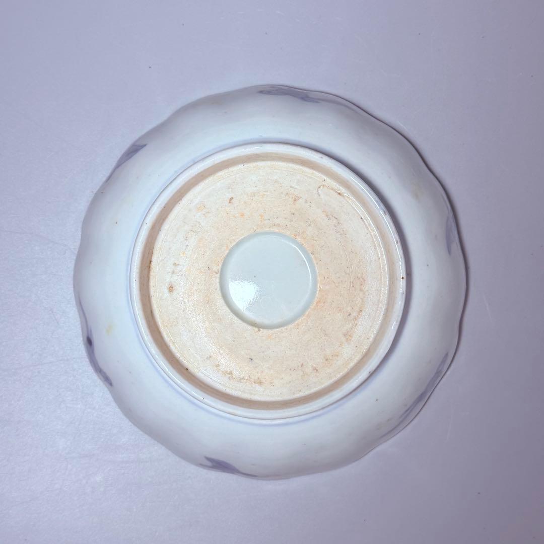 江戸後期～明治期　色絵人物図なます皿　5枚　珍しい絵付　蛇の目高台