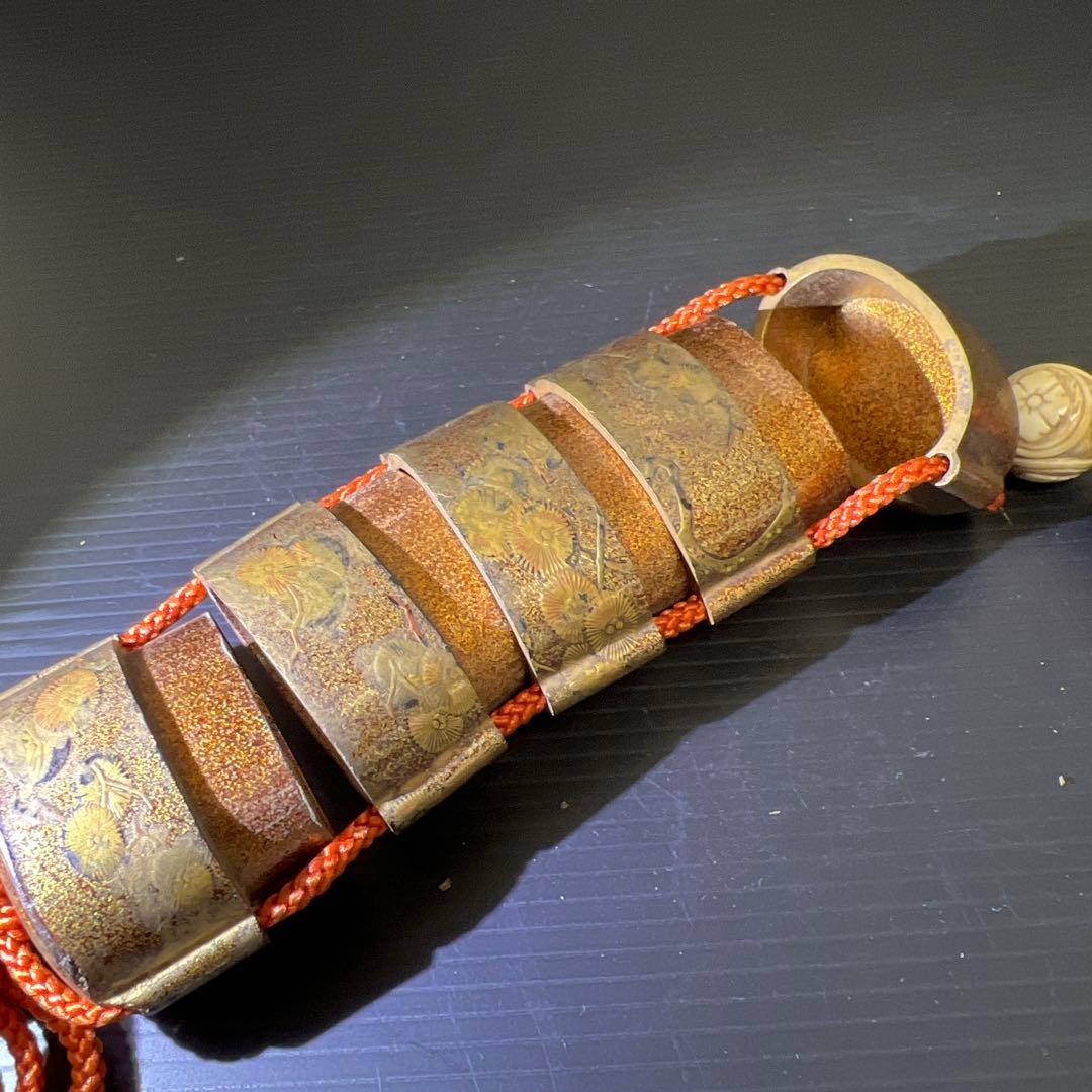 江戸時代　蒔絵印籠、ダルマ根付　73g 東Y7-1016☆2F