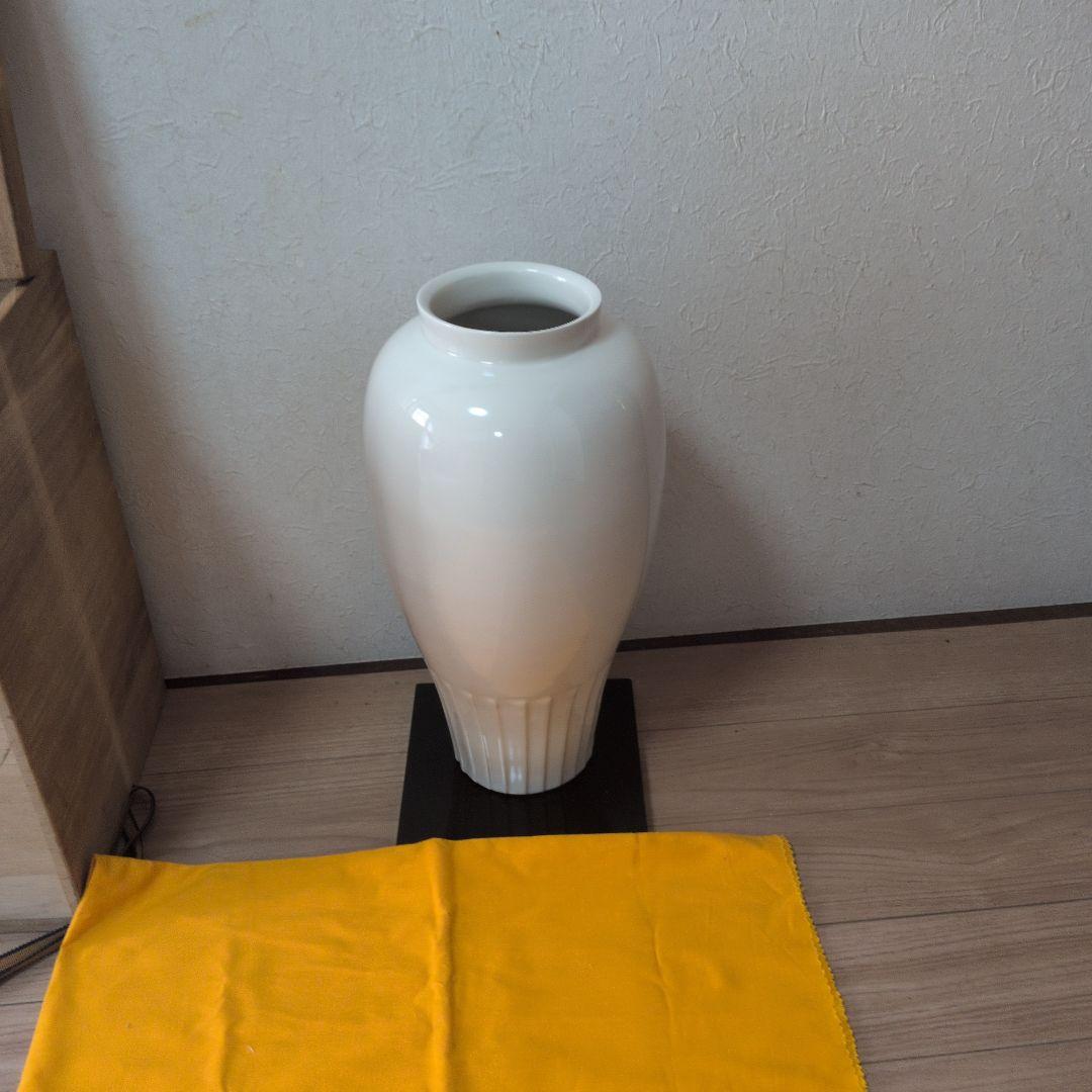 白磁面取壺　山本伸之　約37センチ