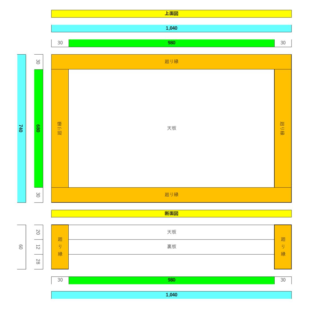 geru　こたつ天板　ハンドメイド