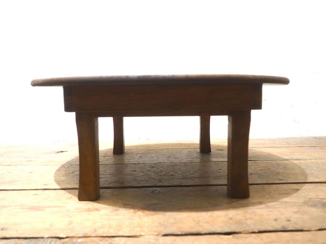 1311 折りたたみ式　レトロな丸ちゃぶ台　座卓　ローテーブル　古家具　古道具