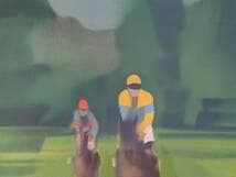 【真作】版画　アルフレッド・デフォセ　リトグラフ　ドービルの競馬場　X11