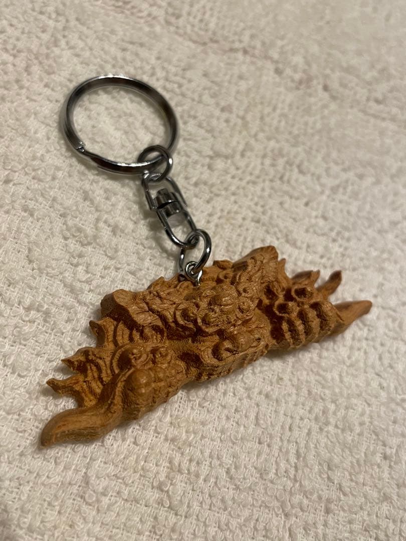 新品 だんじり 地車 鬼熊 獅噛 彫刻 彫物 キーホルダー ストラップ 欅