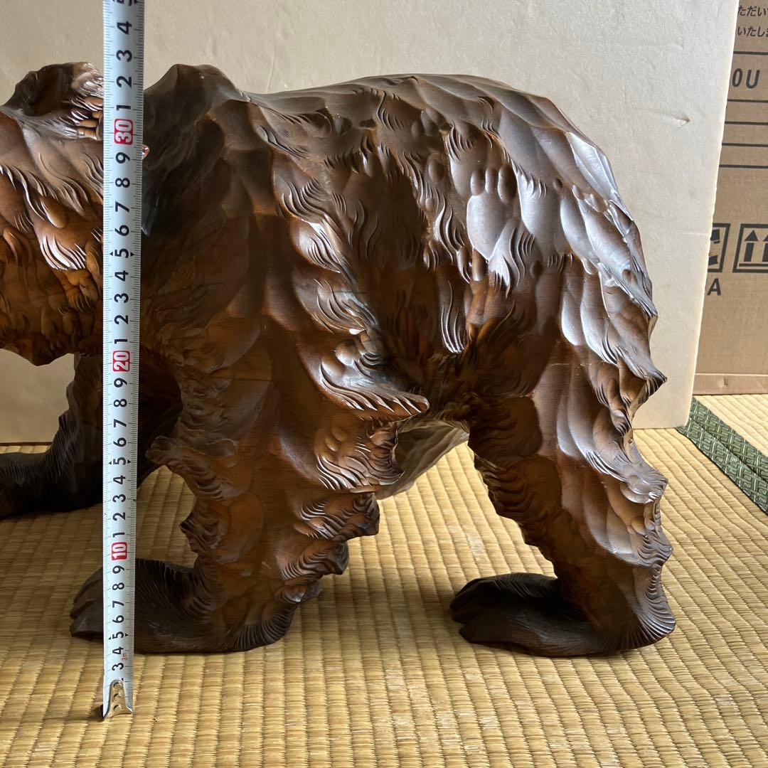 木彫り　熊　置物　特大　民芸品　インテリア　北海道刻印