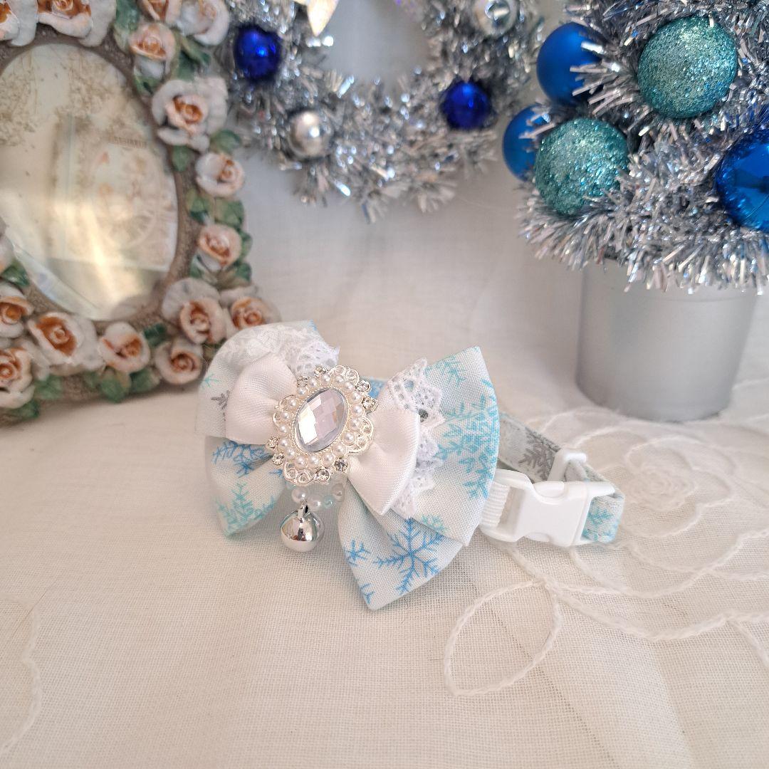 スノーフレーク(ホワイト)わんちゃん猫ちゃん用首輪