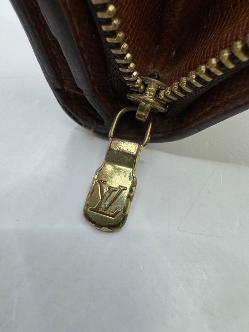 ルイヴィトン モノグラム コンパクトジップ 二つ折り 財布 茶色