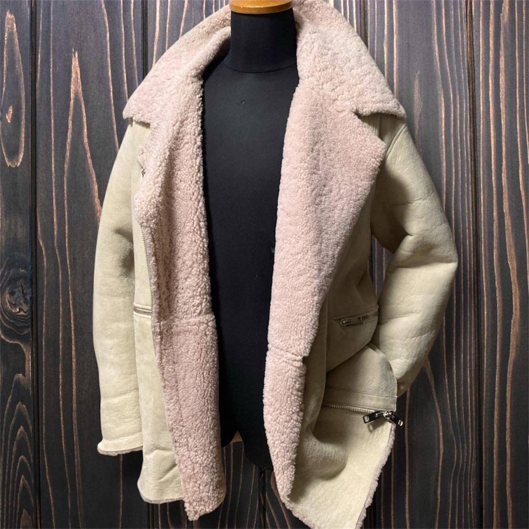 DIESEL ディーゼル 本革 ムートンコート レザージャケット 羊革
