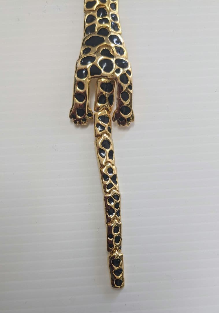 【美品】ヴィンテージ グリーンアイ 豹 ブローチ アクセサリー