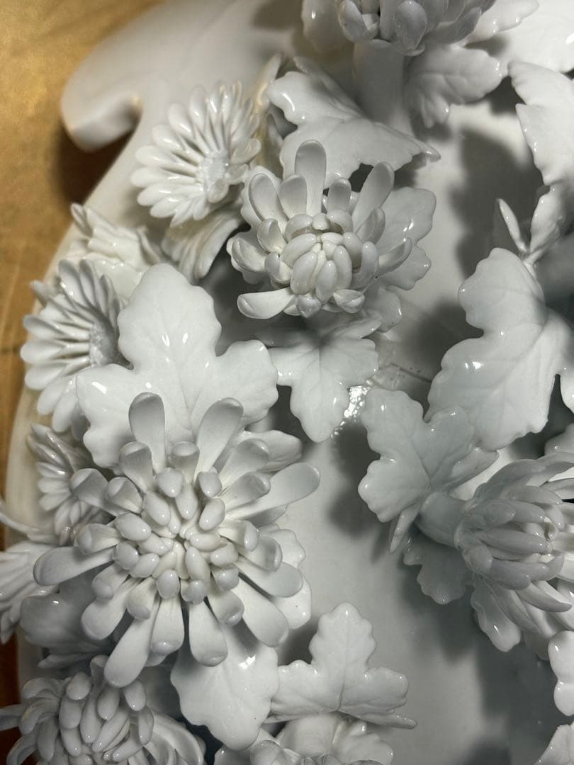 有田焼 華生窯 白菊花盛 陶器 国宝級 繊細 緻密品