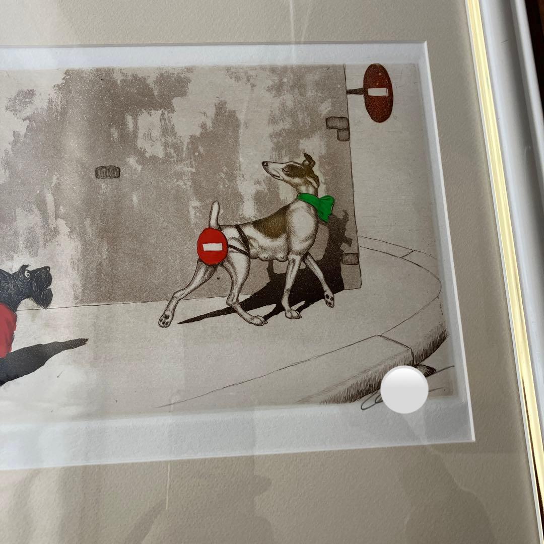 ボリス・オクライン　本人サインあり　美品　銅版画　エッチング