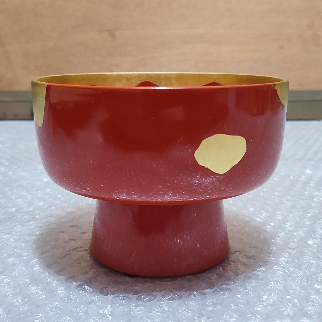 輪島塗 米永 朱金の椀 希少な高足椀