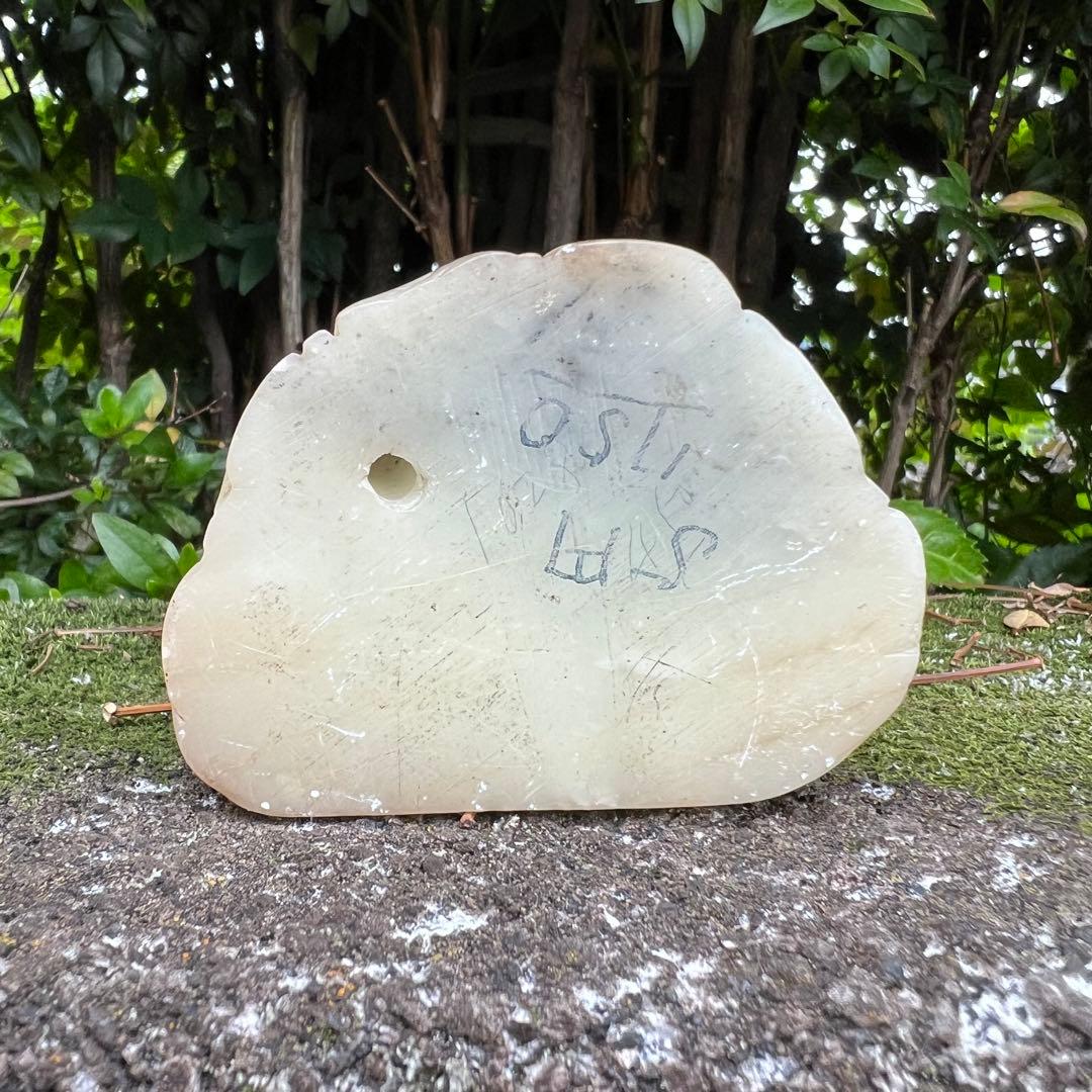 【貴重】芙蓉石西王母置物　23cm！王母娘娘　白寿山石　工芸品