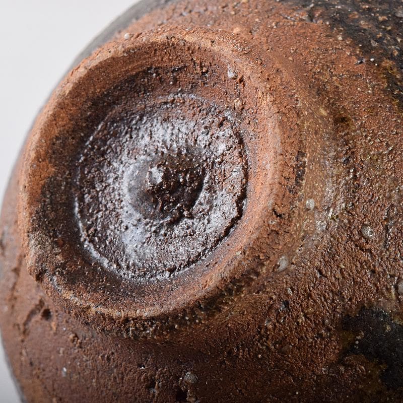 加藤唐九郎　一無斎（一ム斎）　蕎麦釉　茶碗　銘有明　清水公照極め箱　MR8736