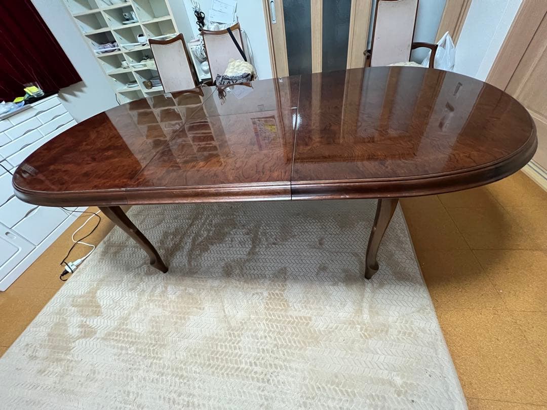 マルニ木工　エクステンションダイニングテーブル　オーバル　引取り可