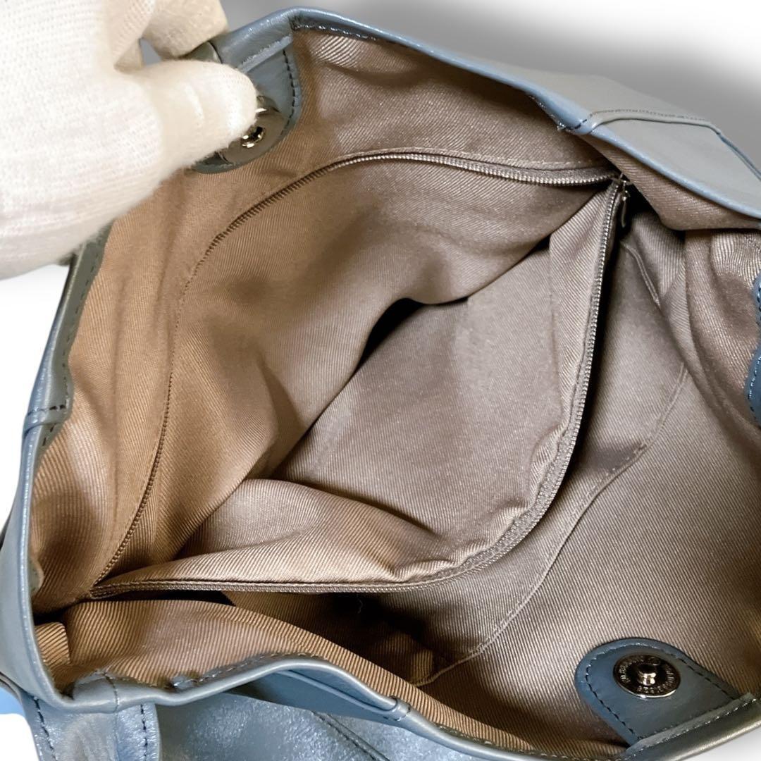 イアパピヨネ 未使用級 アニマルモチーフ バケツ ワンショルダーバッグ ブルー