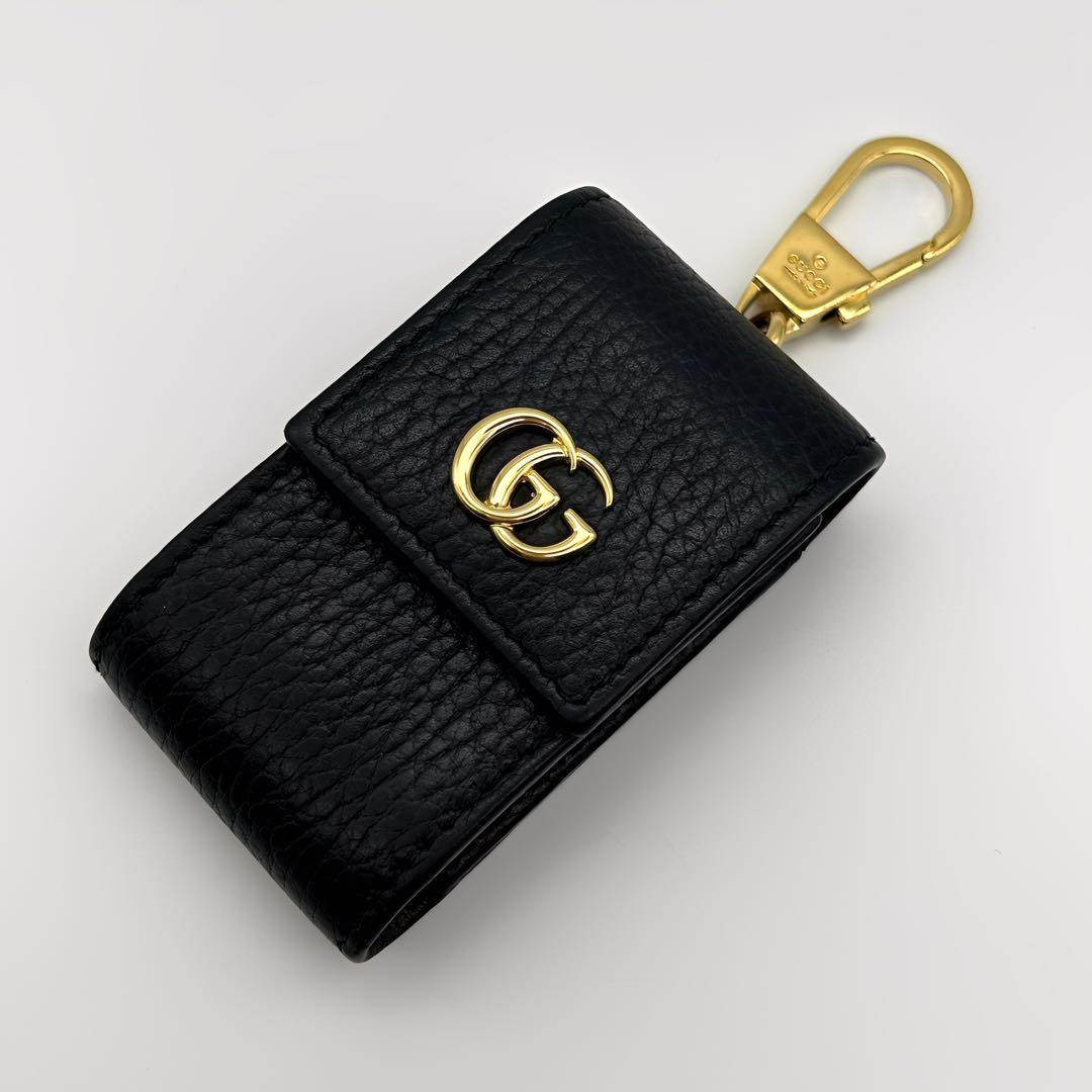 【極美品】 GUCCI スマートキーケース プチマーモント GGロゴ ブラック