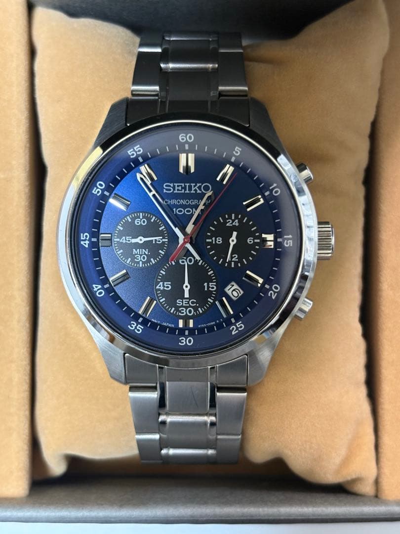 【美品】SEIKO セイコー クロノグラフ 4T57-00B0 クォーツ ブルー