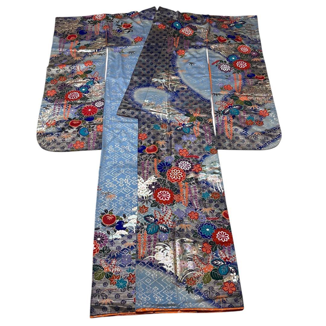 (あ969)渋めの色味の振袖㊗️大振袖⑤点セット✨