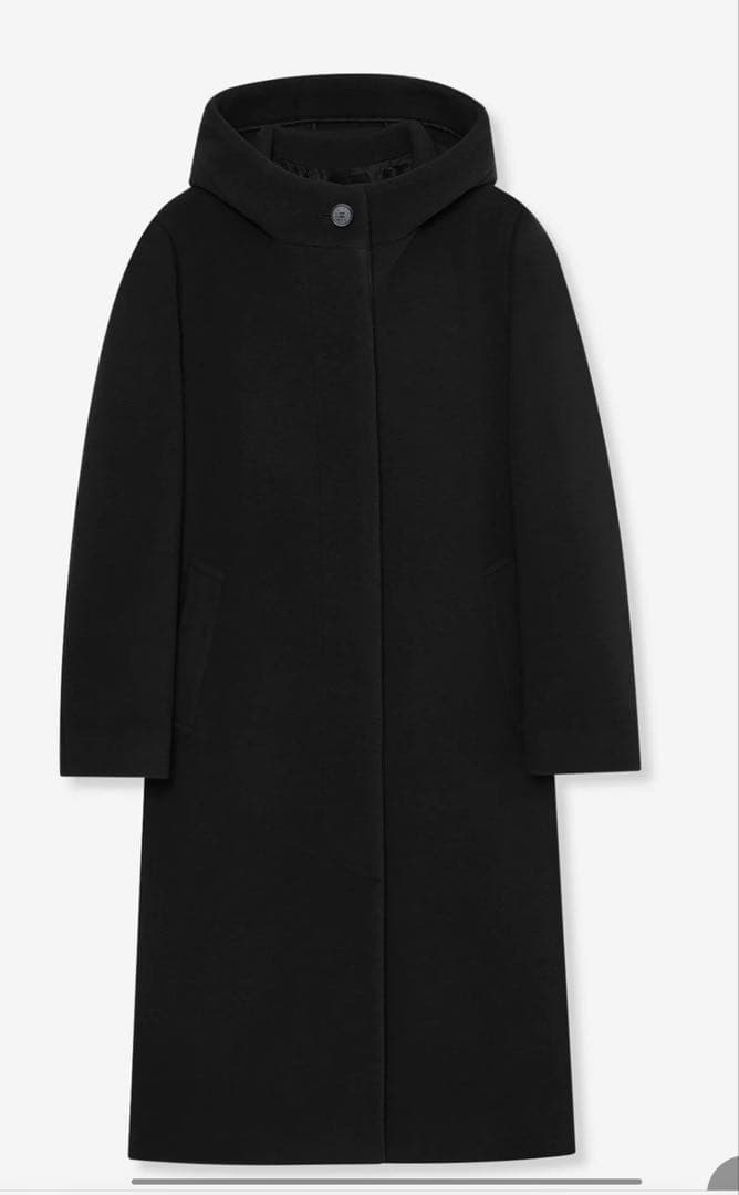 マッキントッシュロンドン44大きいサイズブラック フード付きロングコート15万