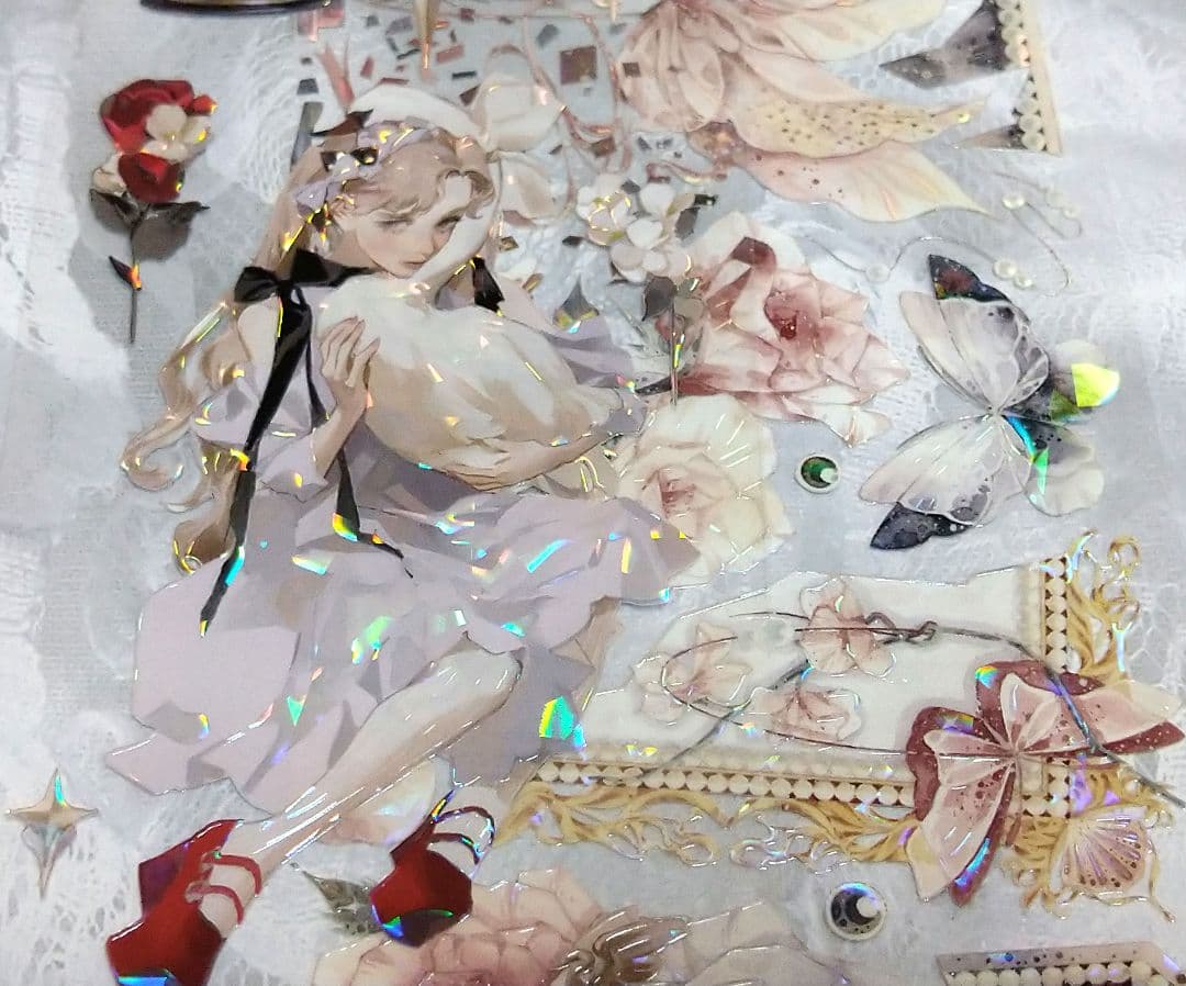 S31＃淬蝶流烟(贝壳光)Shine切り売り海外装飾マステ