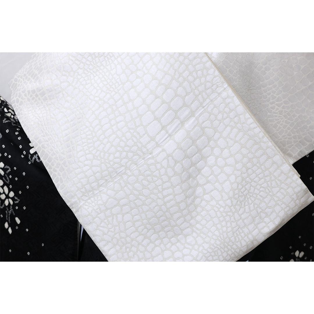 絞り◆ 振袖丈169.5cm 5点セット ◆フルセット黒モノトーン成人式ｃB39