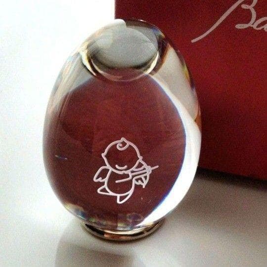 【美品】バカラ　ロイヤルエッグ 　キューピー　クリスタル卵型置物 　箱付き