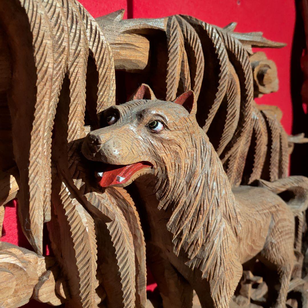 彫刻　木彫　欄間　だんじり　山車　神社仏閣　犬　動物　和柄