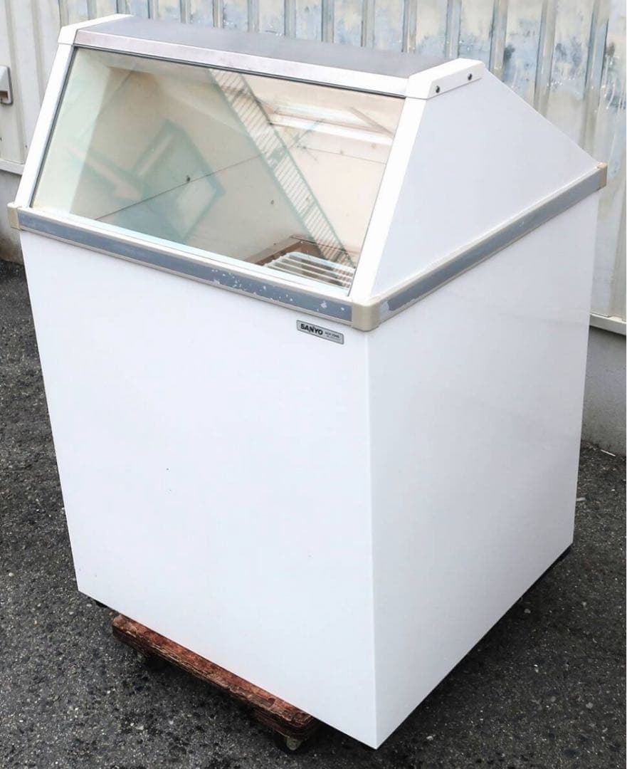 SANYO 冷凍庫 ガラス蓋付き　ディッピングケース　冷凍ショーケース　アイス