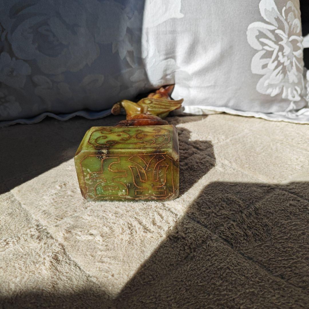 聖獣 麒麟 開運 天然石 手彫り 骨董品 パワーストーン