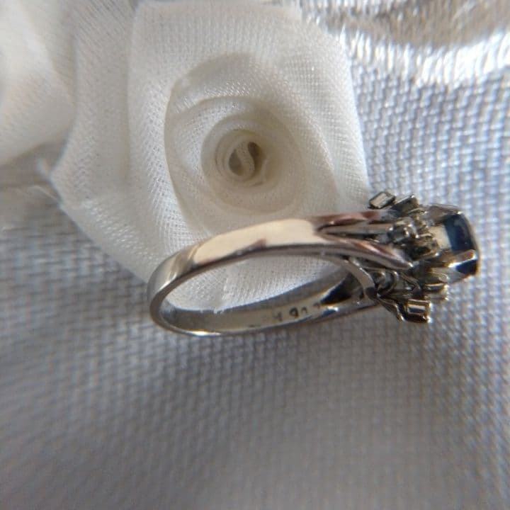 アンティークリング⭐︎プラチナ900サファイヤダイヤリング⭐︎11号