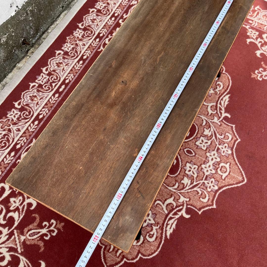 古家具アンティーク◾️鉄脚アイアン×木製無垢材 一枚板天板 折り畳みテーブル 机