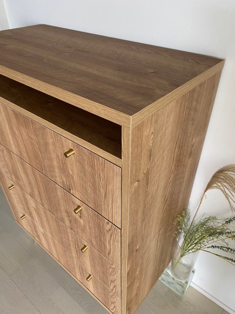 大川家具　ハイチェスト　タンスチェスト4段　国産日本製