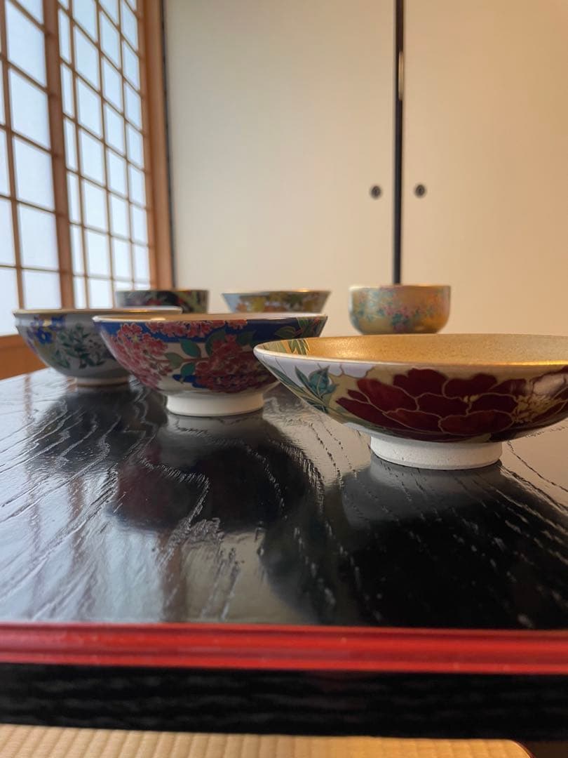 新品未使用品 桑野睦子 桑野むつ子 茶碗 京都御所 御所の花十二ヶ月セット