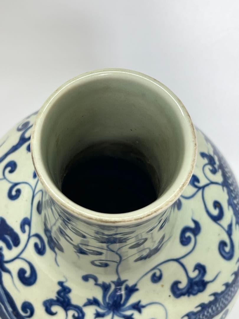 中国清時代　青花染付花瓶　重さ:4900g