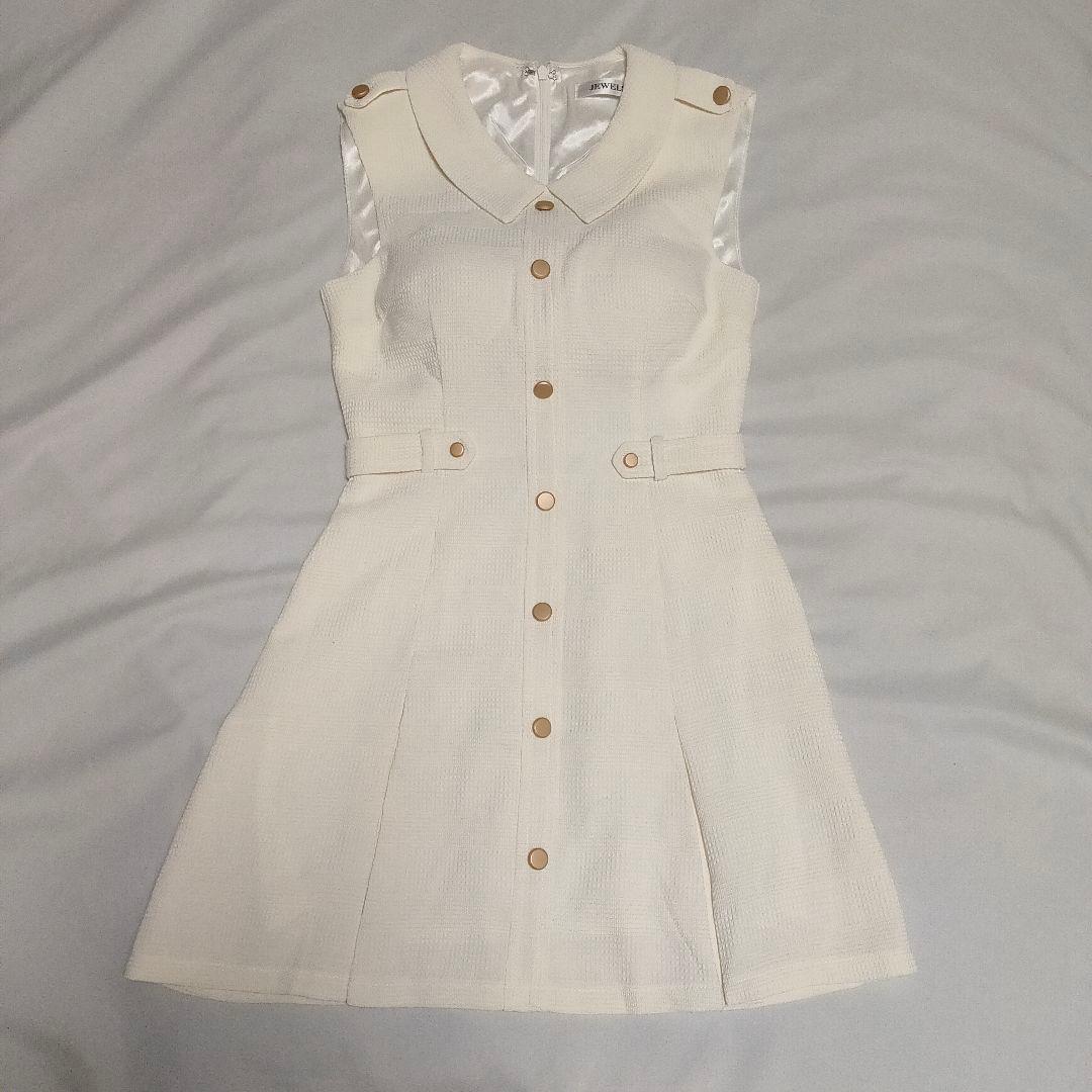 JEWELS/ジュエルズ 襟付きノースリーブプリーツミニドレス　XSサイズ