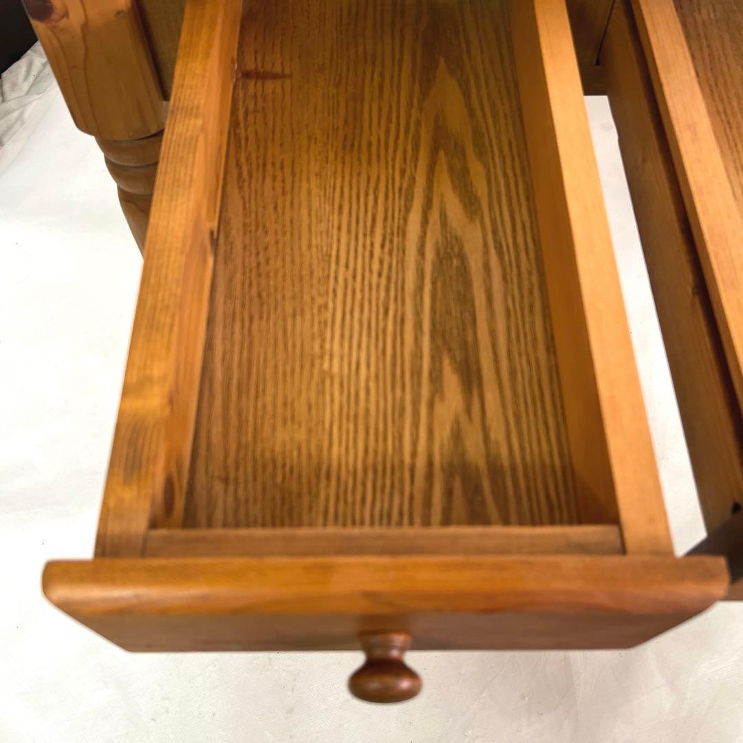 パイン材デスク・横幅120cm・作業台 引き出し付きテーブル・無垢材造り