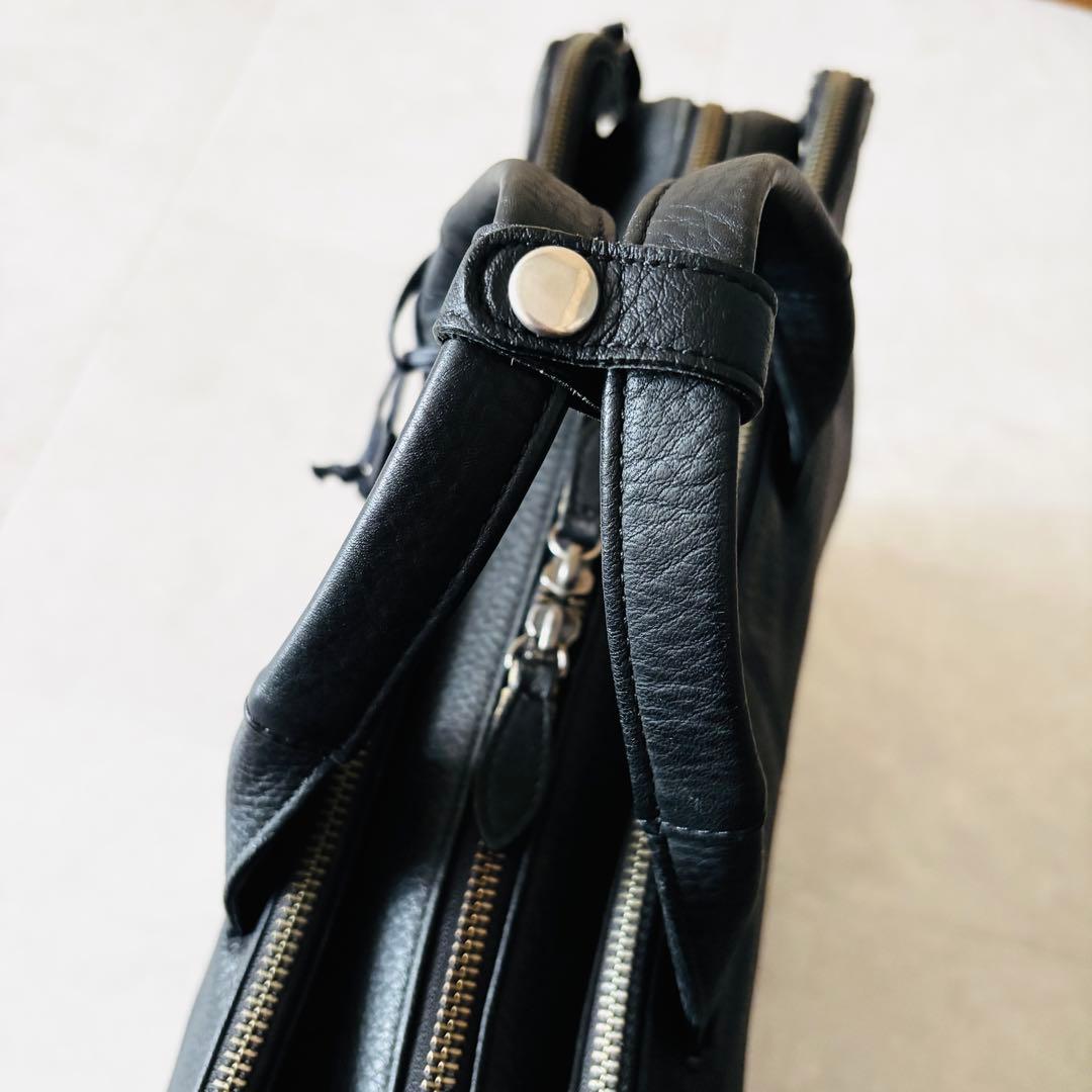 未使用級✨️ポーター オールレザー2wayブリーフケース 黒 シボ革 A4収納