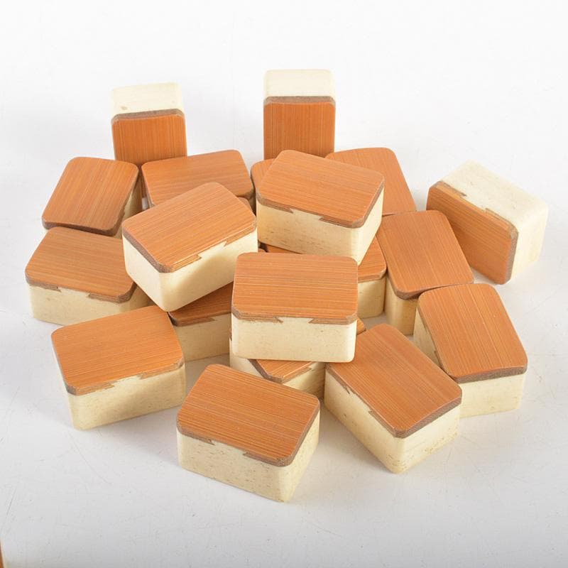 中国　竹嵌　骨牌　背竹牌　麻雀牌　唐木箱付　M　6615